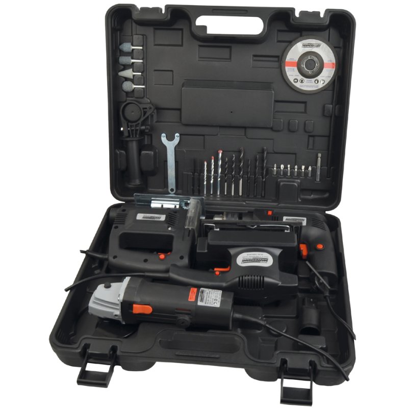 BRÜDER MANNESMANN kit d'outils électrique, 4 pièces, en mallette